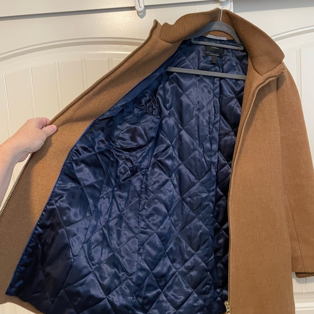 J. Crew Lodge coat Italian wool winter jacket full zip size 10 - Picture 8 of 13